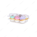MUFFIN CLEAR CONTAINER WITH HINGED LID