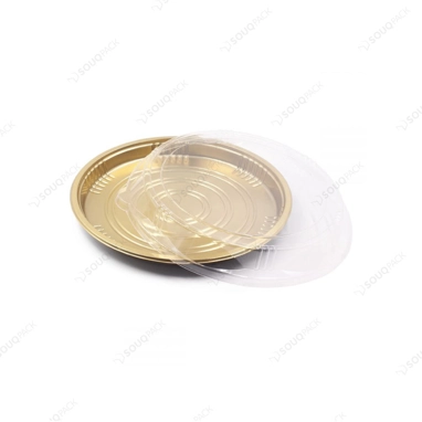 GOLD ROUND PLATES WITH LID