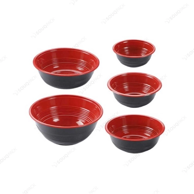 Plastic Red Black Noodle Bowl