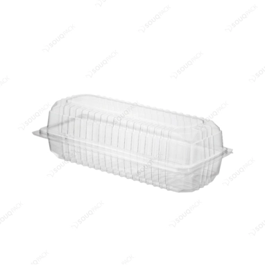 HOTDOG CLEAR CONTAINER WITH HINGED LID