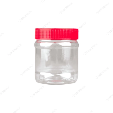 Round Jar With Red Lid