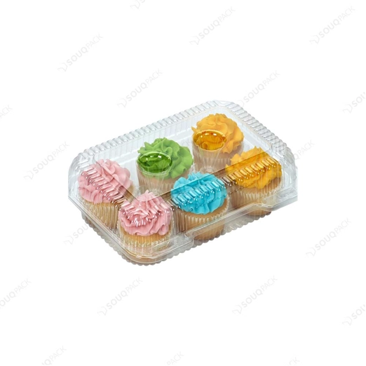 MUFFIN CLEAR CONTAINER WITH HINGED LID
