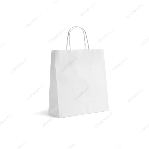 WHITE KRAFT PAPER BAG WITH HANDLE